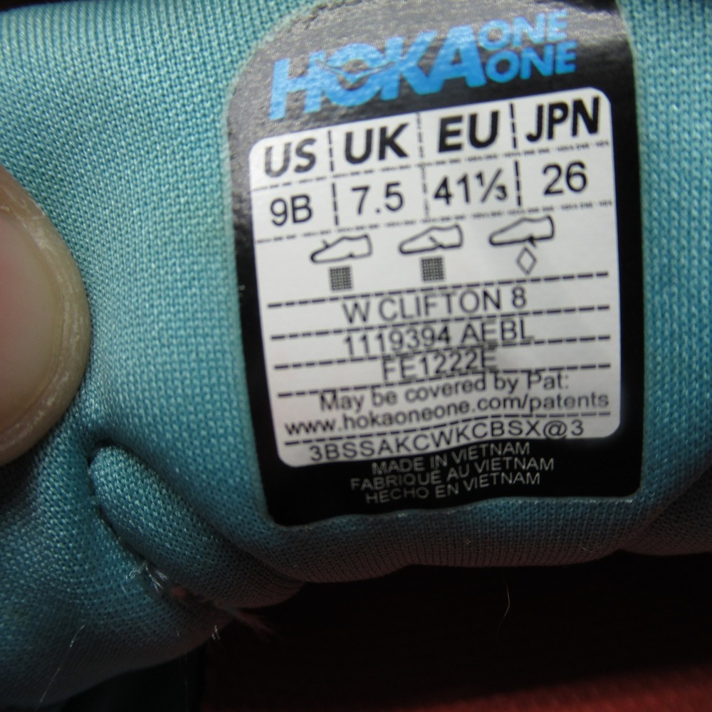 Hoka Running Shoes Women 9 B Aqua Clifton 8 Lightweight Comfort Lace-Up Athletic - Picture 5 of 16